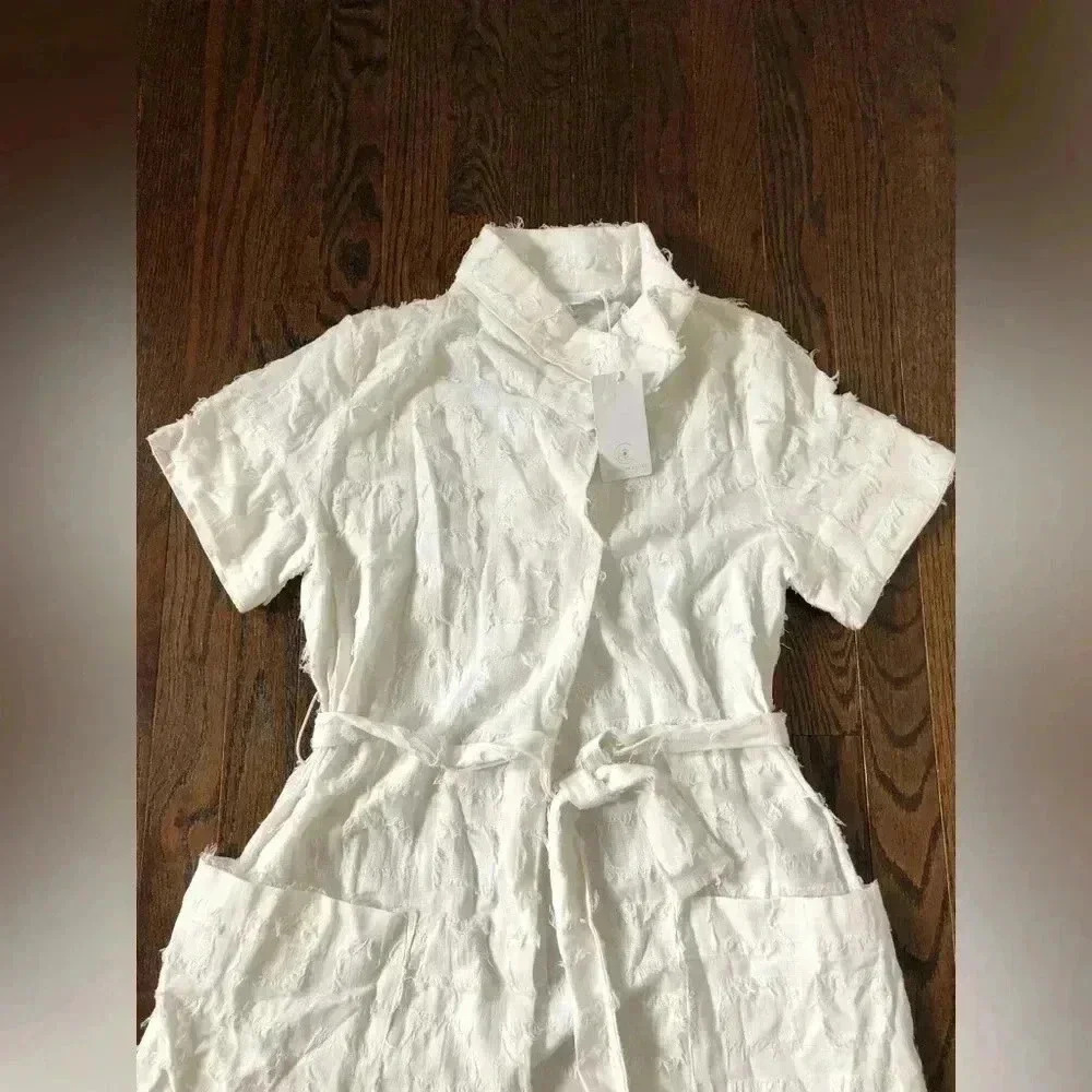 Corey Lynn Calter Women’s XS White Milly Cowl Neck Deep Pocket Midi Dress - NWT! - Picture 4 of 14